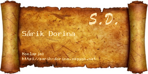 Sárik Dorina névjegykártya